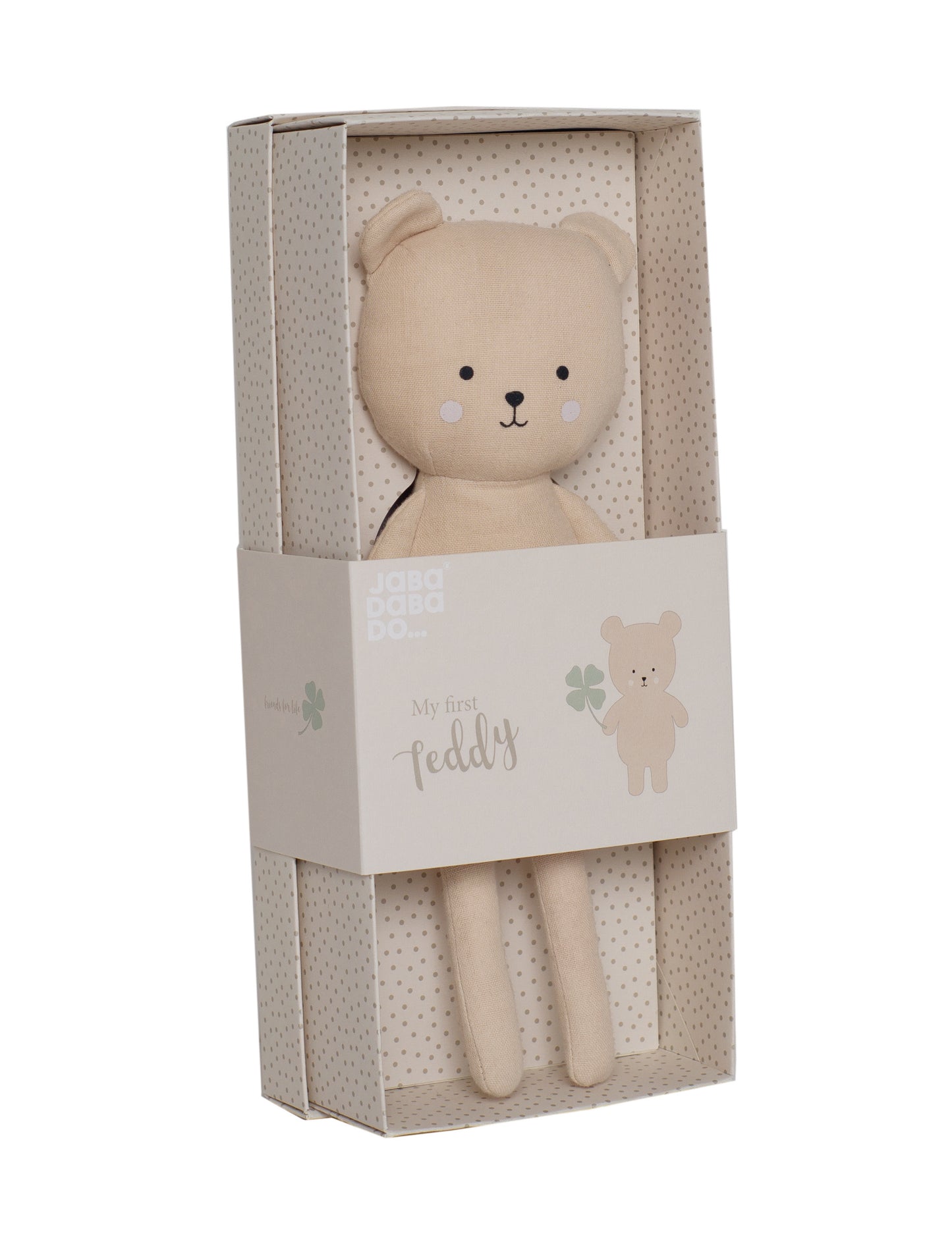 Stofftier aus Musselin mit Name personalisiert in Geschenkverpackung Teddy