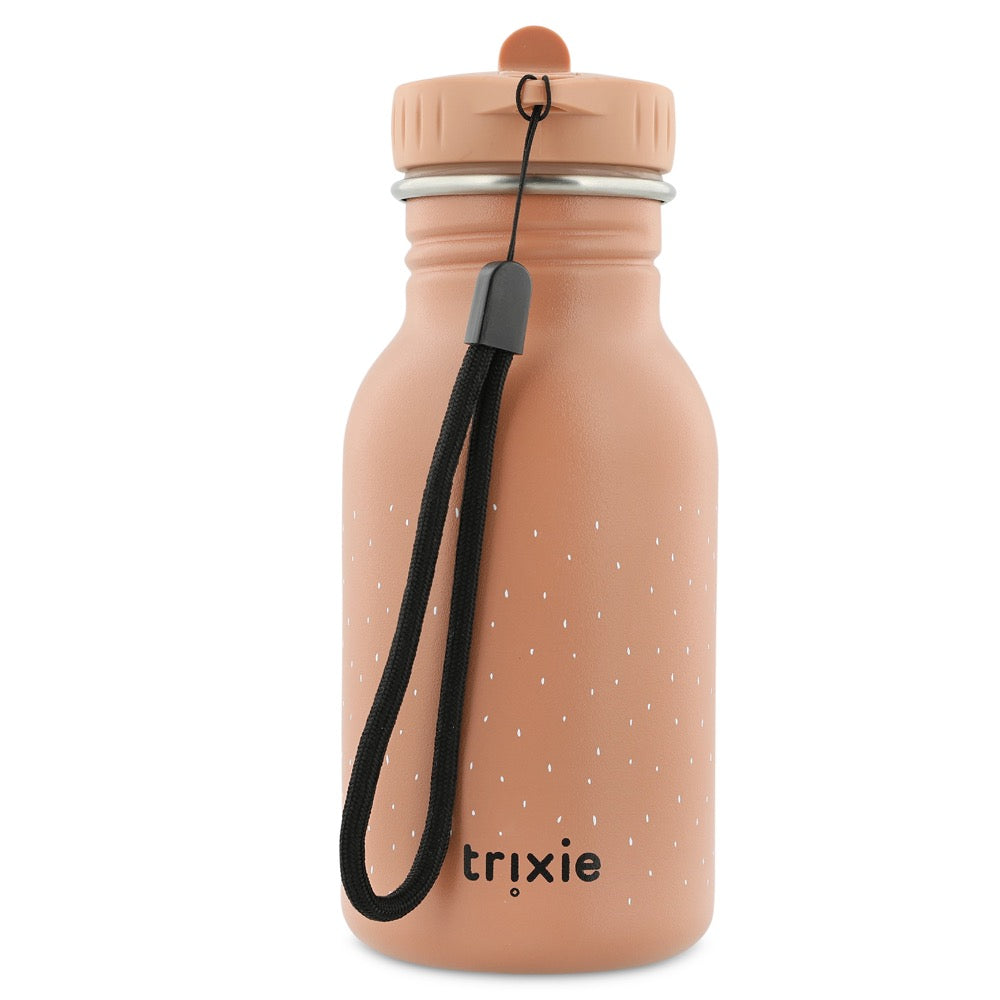 Edelstahl Trinkflasche für Kinder mit Namen graviert von Trixie ultraleicht auslaufsicher Trinkschnabel für Kinder ab 3 Jahren Katze