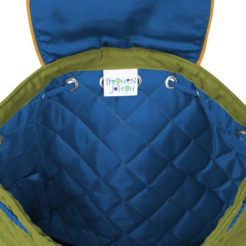 Personalisierter Rucksack für Kinder 8 Liter Kindergartenrucksack aus Baumwolle mit Namen bedruckt Motiv Baustelle