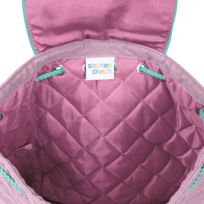 Personalisierter Rucksack für Kinder 8 Liter Kindergartenrucksack aus Baumwolle mit Namen bedruckt Motiv Einhorn pink