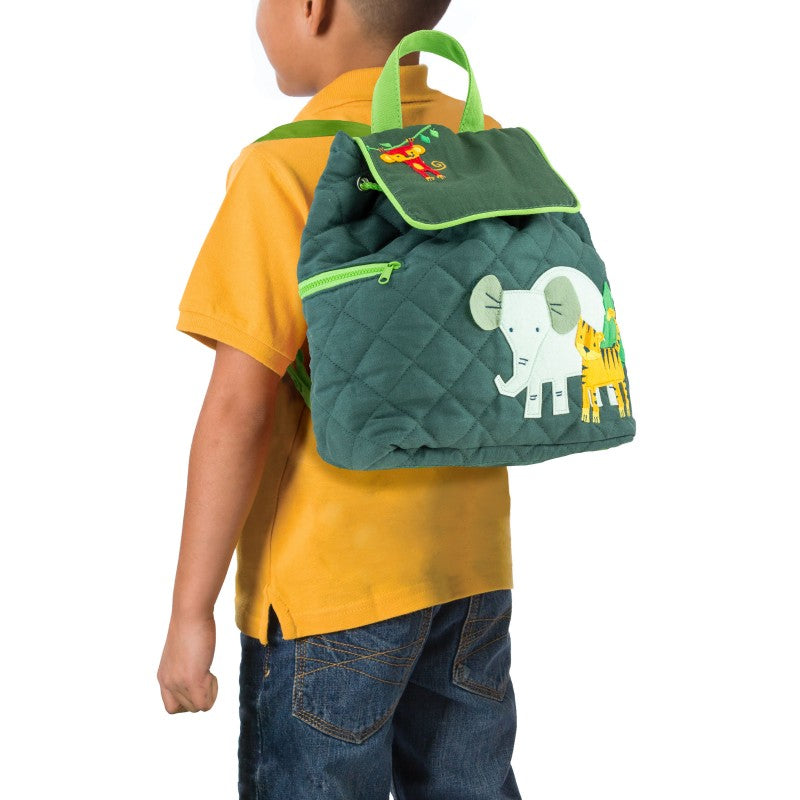Personalisierter Rucksack für Kinder 8 Liter Kindergartenrucksack aus Baumwolle mit Namen bedruckt Motiv Zoo