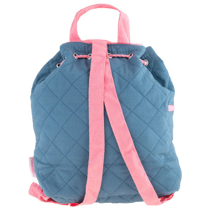 Personalisierter Rucksack für Kinder 8 Liter Kindergartenrucksack aus Baumwolle mit Namen bedruckt Käfer türkis