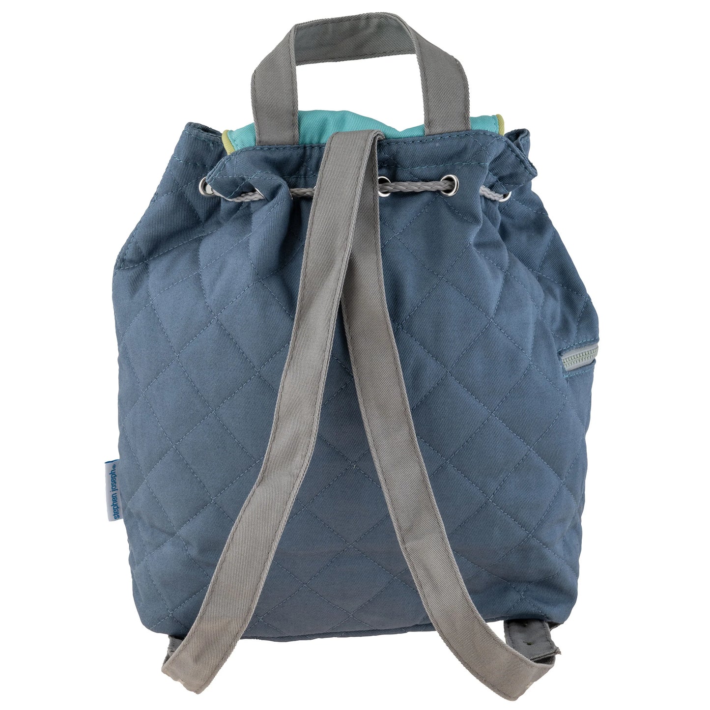 Personalisierter Rucksack für Kinder 8 Liter Kindergartenrucksack aus Baumwolle mit Namen bedruckt Motiv Flugzeug blau