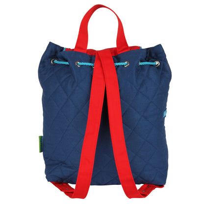 Personalisierter Rucksack für Kinder 8 Liter Kindergartenrucksack aus Baumwolle mit Namen bedruckt Motiv Rakete