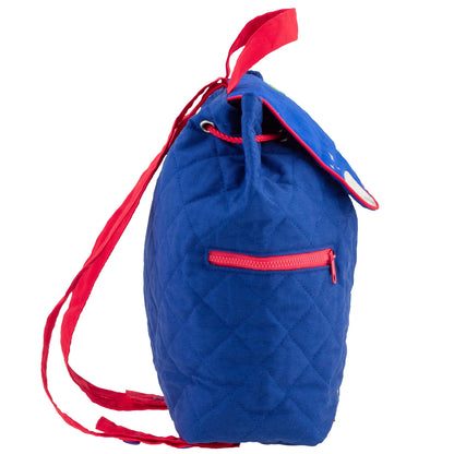 Personalisierter Rucksack für Kinder 8 Liter Kindergartenrucksack aus Baumwolle mit Namen bedruckt Motiv Rakete