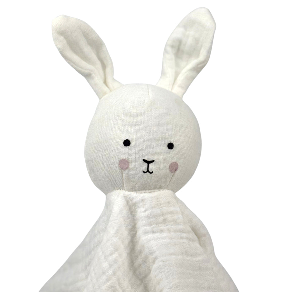 Baby Schnuffeltuch aus Musselin mit Namen bestick Hase