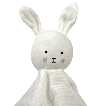 Baby Schnuffeltuch aus Musselin mit Namen bestick Hase