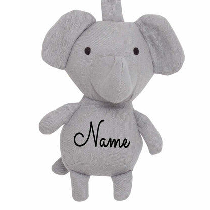 Schnullerband mit Name personalisiert Schnullerhalter aus Stoff Elefant