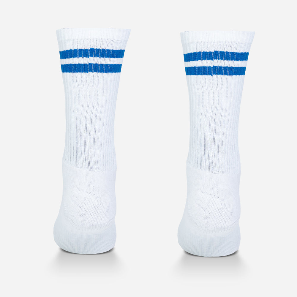Kindersocken blau zur Einschulung, Tennissocken mit Aufdruck Schulkind 2026, Motiv Regenbogen blau