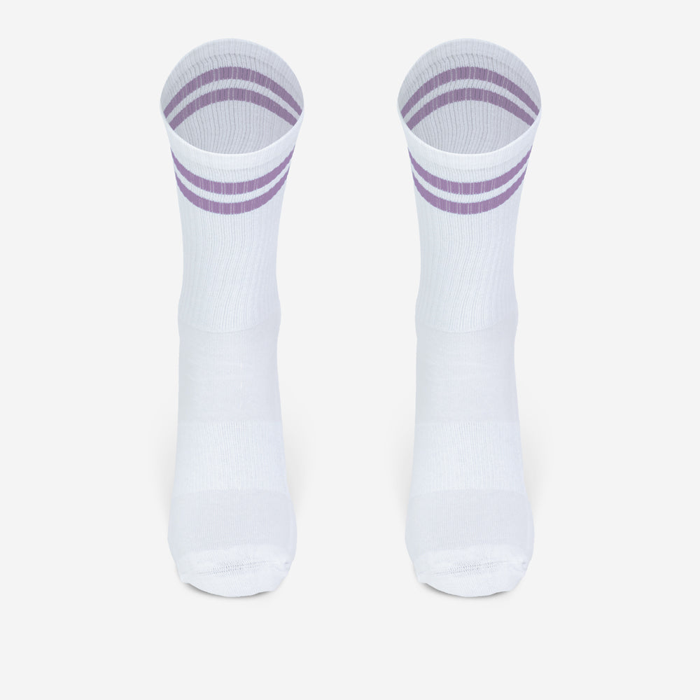 Kindersocken lila zur Einschulung, Tennissocken mit Aufdruck Schulkind 2026, Motiv Regenbogen
