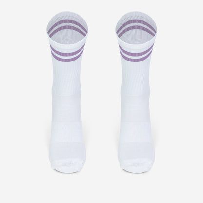 Kindersocken lila zur Einschulung, Tennissocken mit Aufdruck Schulkind 2026, Motiv Regenbogen