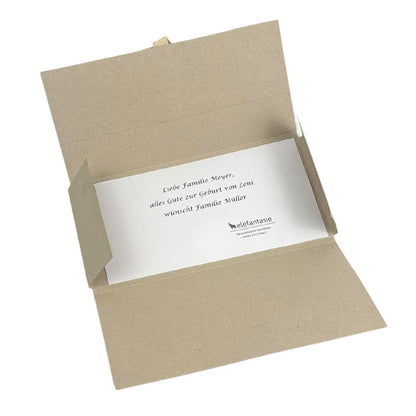Geschenknachricht in Umschlag
