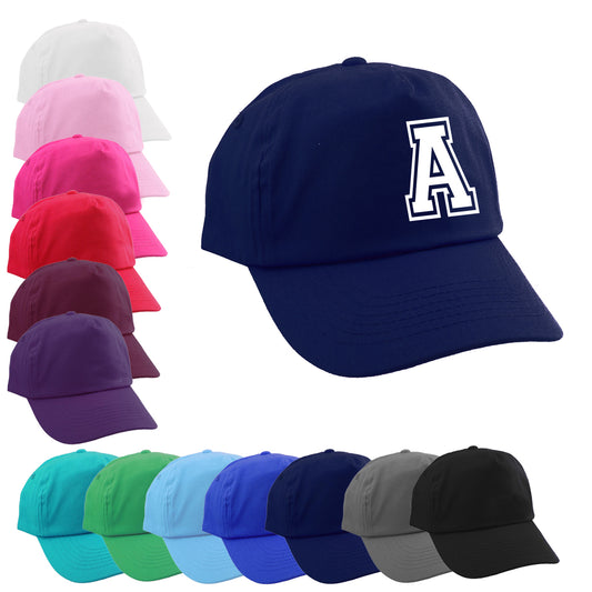 Personalisierte Cap für Kinder Baseball Kappe mit Anfangsbuchstabe Großbuchstabe Bedruckt für Jungen und Mädchen
