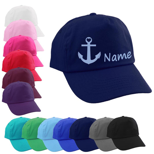 Personalisierte Cap ANKER für Kinder Baseball Kappe mit Name bedruckt verschiedene Farben