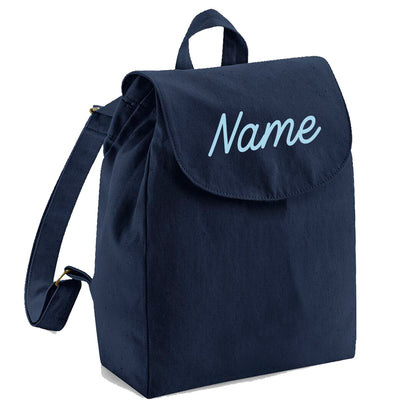 Personalisierter Rucksack aus Bio Baumwolle Kinderrucksack Stoffbeutel mit Name bedruckt verschiedene Farben