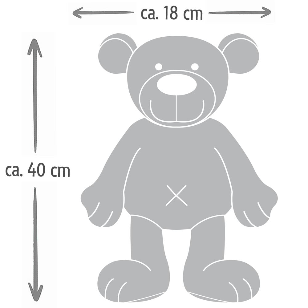 Geschenkset Stofftier Teddybär grau 40cm + Baby Halstuch Farbwahl personalisiert