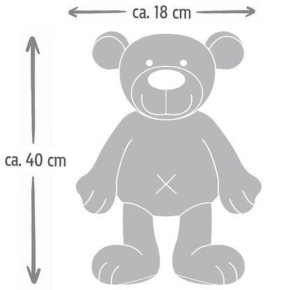 Geschenkset Stofftier Teddybär grau 40cm + Baby Halstuch Farbwahl personalisiert