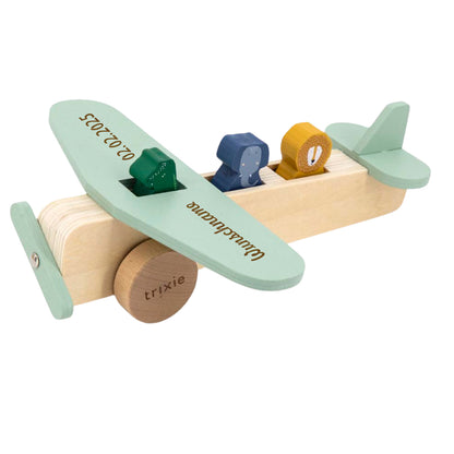 PERSONALISIERTES Spielflugzeug aus Holz mit Name graviert Motorikspielzeug Holzflugzeug ab 18 Monate