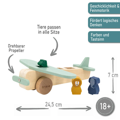 PERSONALISIERTES Spielflugzeug aus Holz mit Name graviert Motorikspielzeug Holzflugzeug ab 18 Monate
