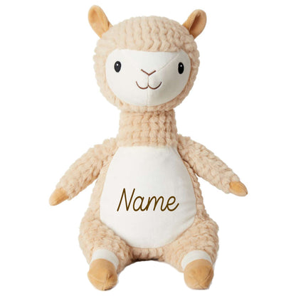 Stofftier Alpaka mit Name personalisiert Kuscheltier für Kinder Flauschiges Plüschtier 40cm Motiv Name