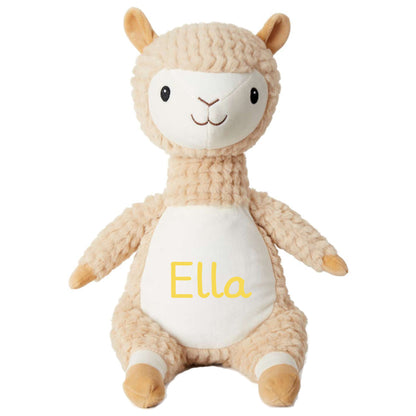 Stofftier Alpaka mit Name personalisiert Kuscheltier für Kinder Flauschiges Plüschtier 40cm Motiv Name