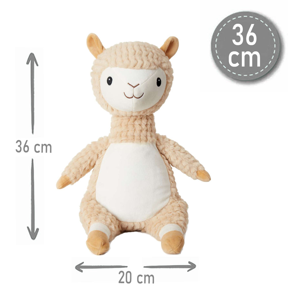 Stofftier Alpaka mit Name personalisiert Kuscheltier für Kinder Flauschiges Plüschtier 40cm Motiv Name