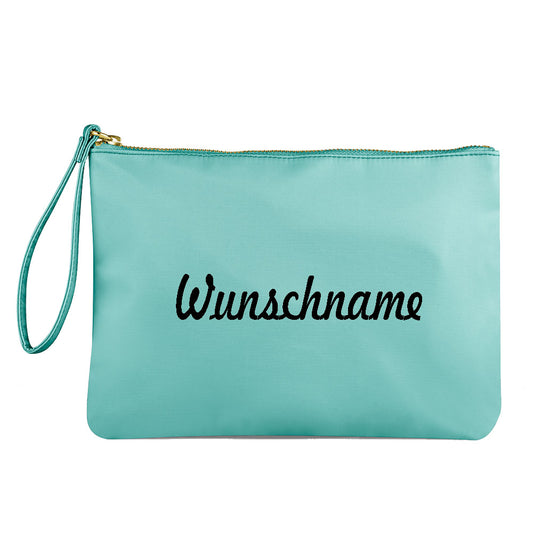 Kosmetiktasche aus Nylon mit Name Bedruckt personalisierte Schminktasche für Handtasche Beautybag Accessoire Tasche mint