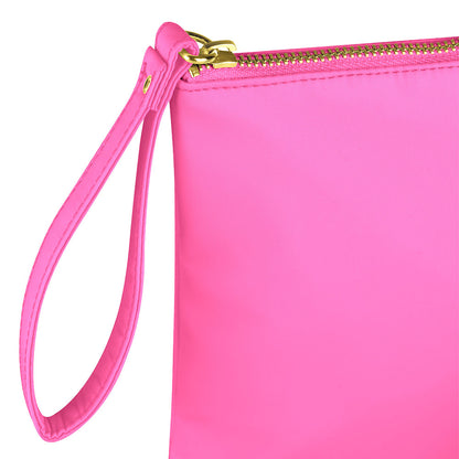 Kosmetiktasche aus Nylon mit Name Bedruckt personalisierte Schminktasche für Handtasche Beautybag Accessoire Tasche pink
