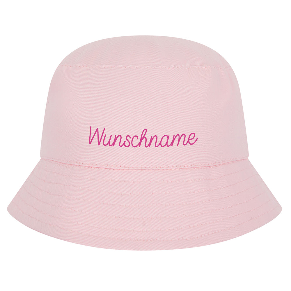 Kinder Sonnenhut aus Baumwolle, Fischerhut personalisierbar, Buckethat rosa, 3 Größen verfügbar (Kopie)