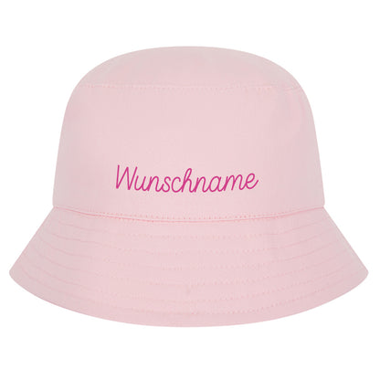 Kinder Sonnenhut aus Baumwolle, Fischerhut personalisierbar, Buckethat rosa, 3 Größen verfügbar (Kopie)