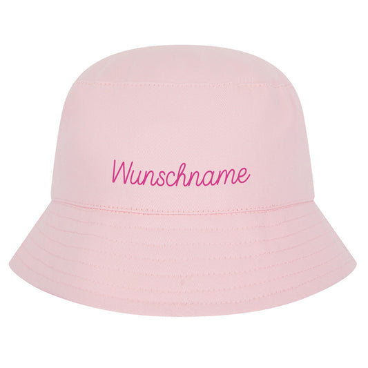 Kinder Sonnenhut aus Baumwolle, Fischerhut personalisierbar, Buckethat rosa, 3 Größen verfügbar (Kopie)