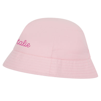 Kinder Sonnenhut aus Baumwolle, Fischerhut personalisierbar, Buckethat rosa, 3 Größen verfügbar (Kopie)