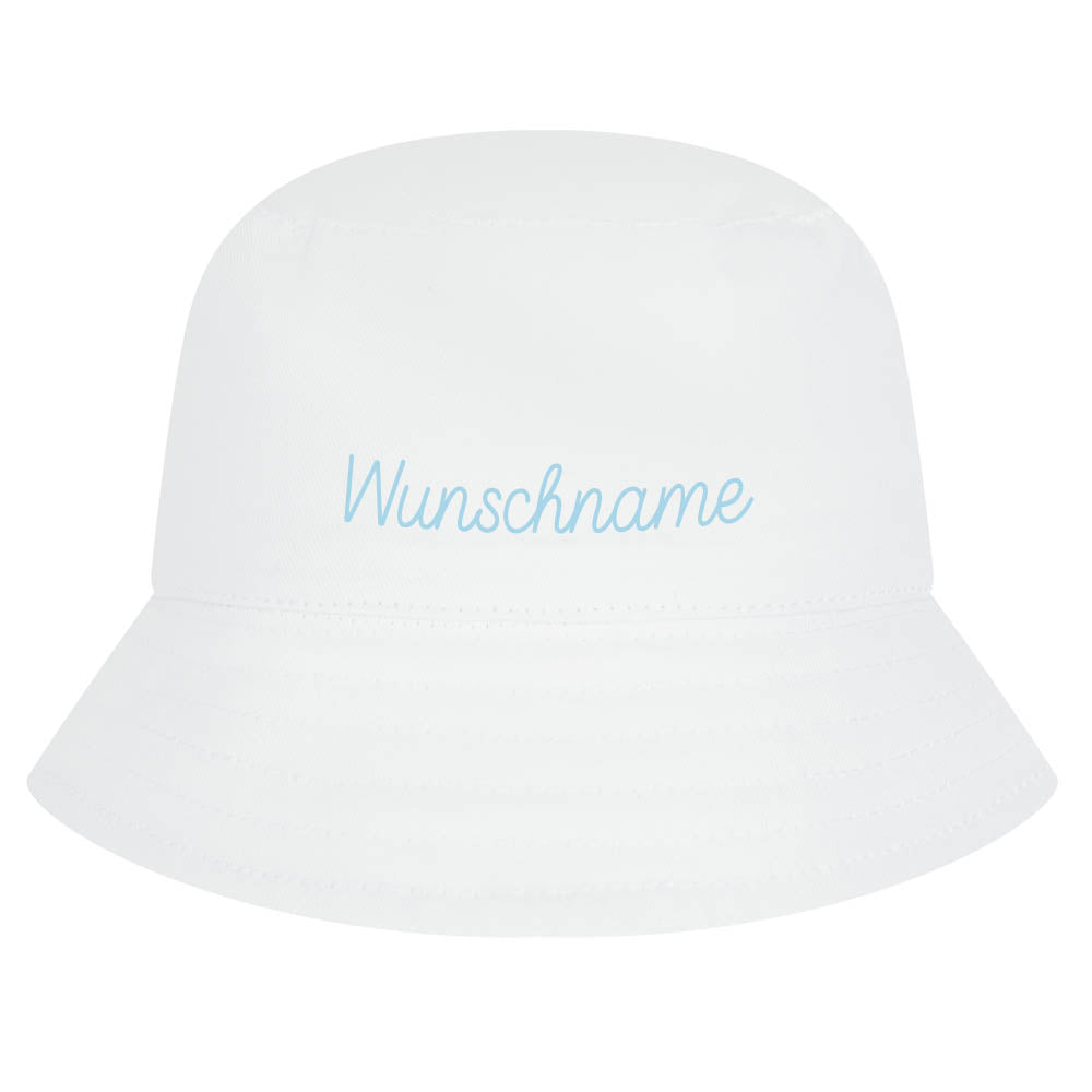 Kinder Sonnenhut aus Baumwolle, Fischerhut personalisierbar, Buckethat weiß, 3 Größen verfügbar (Kopie) (Kopie)