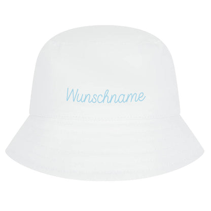 Kinder Sonnenhut aus Baumwolle, Fischerhut personalisierbar, Buckethat weiß, 3 Größen verfügbar (Kopie) (Kopie)