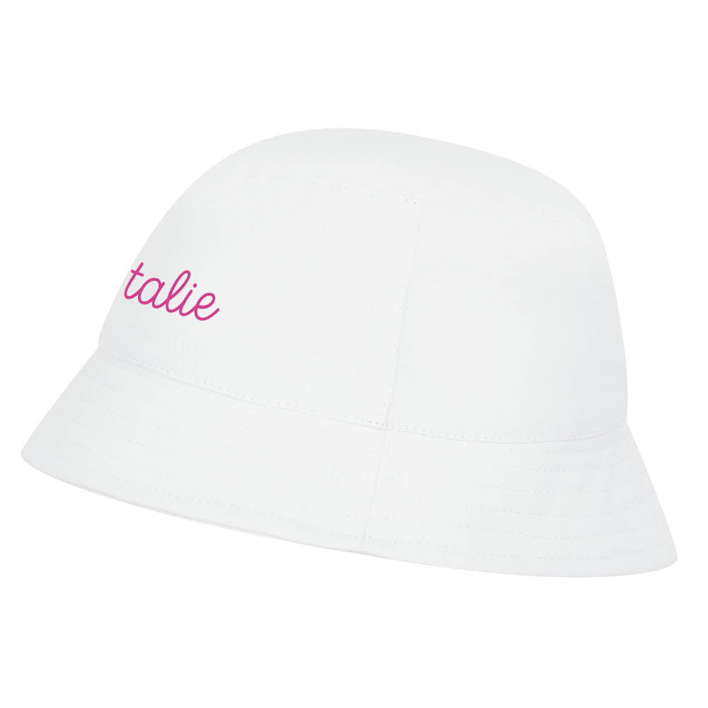 Kinder Sonnenhut aus Baumwolle, Fischerhut personalisierbar, Buckethat weiß, 3 Größen verfügbar (Kopie) (Kopie)