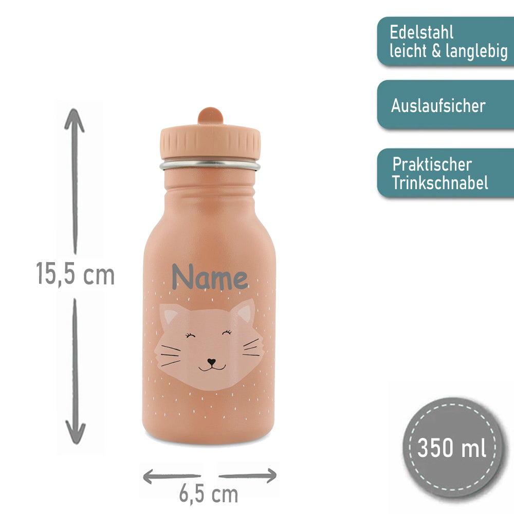 Rucksack + Trinkflasche im Set von Trixie mit Name personalisiert Motiv Katze
