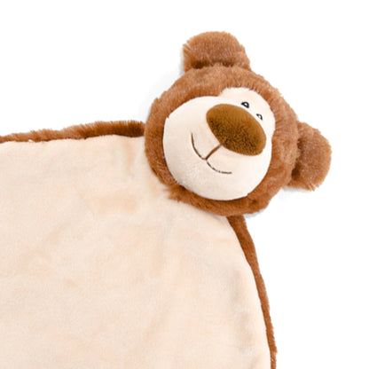 Personalisiertes Schnuffeltuch weiches Kuscheltuch mit Name Bestickt Schnuffeltier Schlafhilfe Tröster Geschenk zur Geburt Bär braun