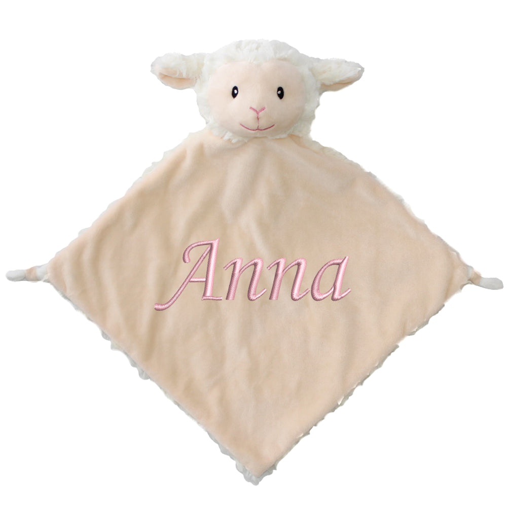 Personalisiertes Schnuffeltuch weiches Kuscheltuch mit Name Bestickt Schnuffeltier Schlafhilfe Tröster Geschenk zur Geburt Schäfchen