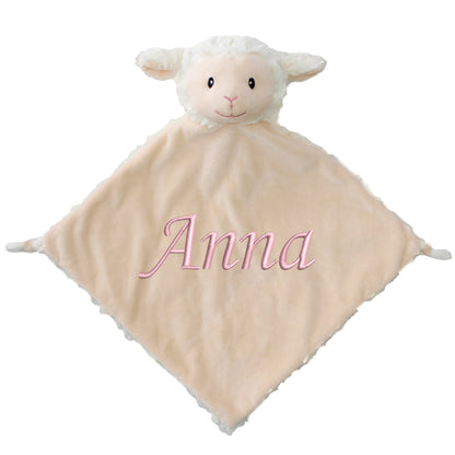Personalisiertes Schnuffeltuch weiches Kuscheltuch mit Name Bestickt Schnuffeltier Schlafhilfe Tröster Geschenk zur Geburt Schäfchen