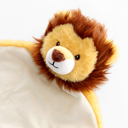 Personalisiertes Schnuffeltuch weiches Kuscheltuch mit Name Bestickt Schnuffeltier Schlafhilfe Tröster Geschenk zur Geburt Löwe
