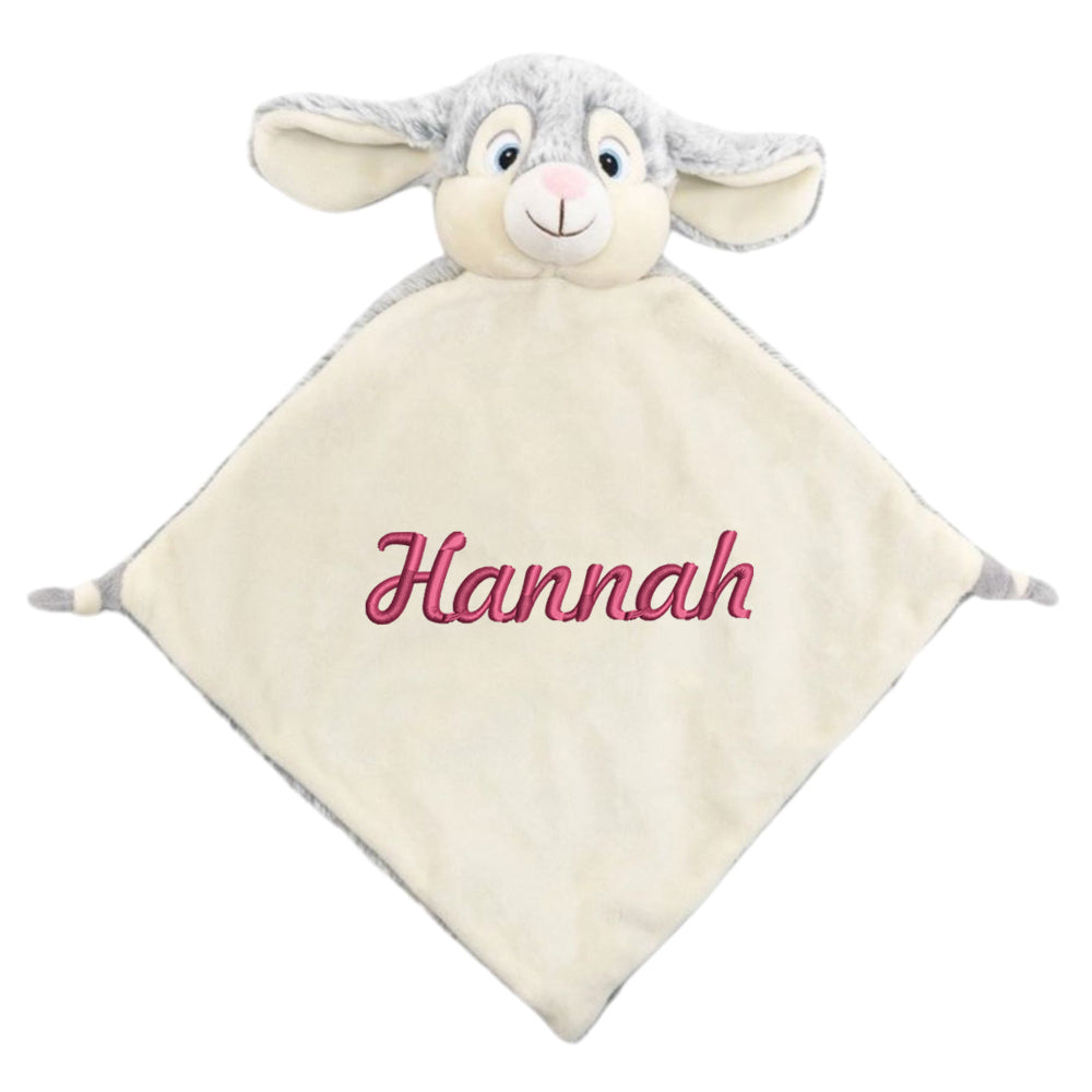 Personalisiertes Schnuffeltuch weiches Kuscheltuch mit Name bestickt Schnuffeltier Schlafhilfe Tröster Geschenk zur Geburt Hase