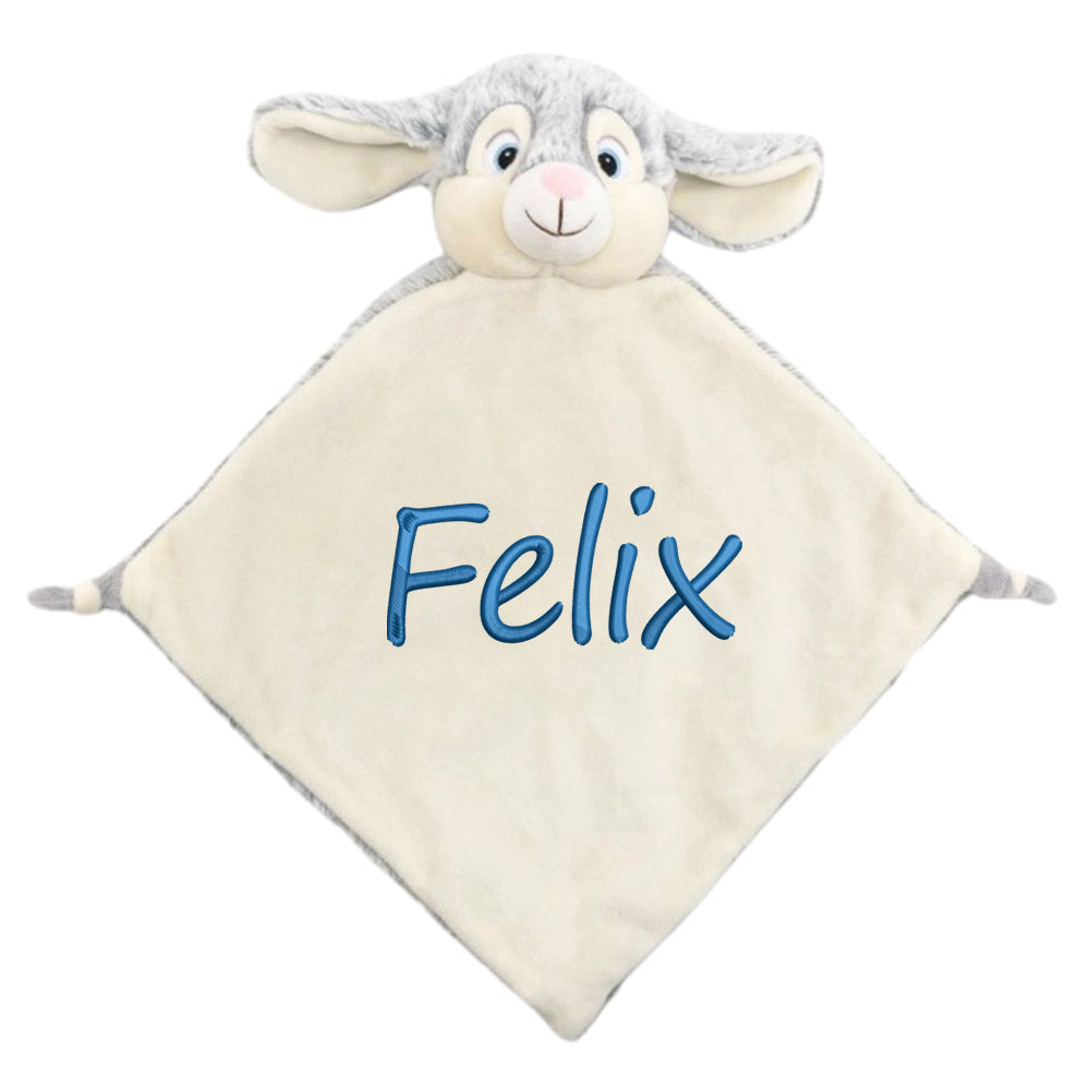 Personalisiertes Schnuffeltuch weiches Kuscheltuch mit Name bestickt Schnuffeltier Schlafhilfe Tröster Geschenk zur Geburt Hase