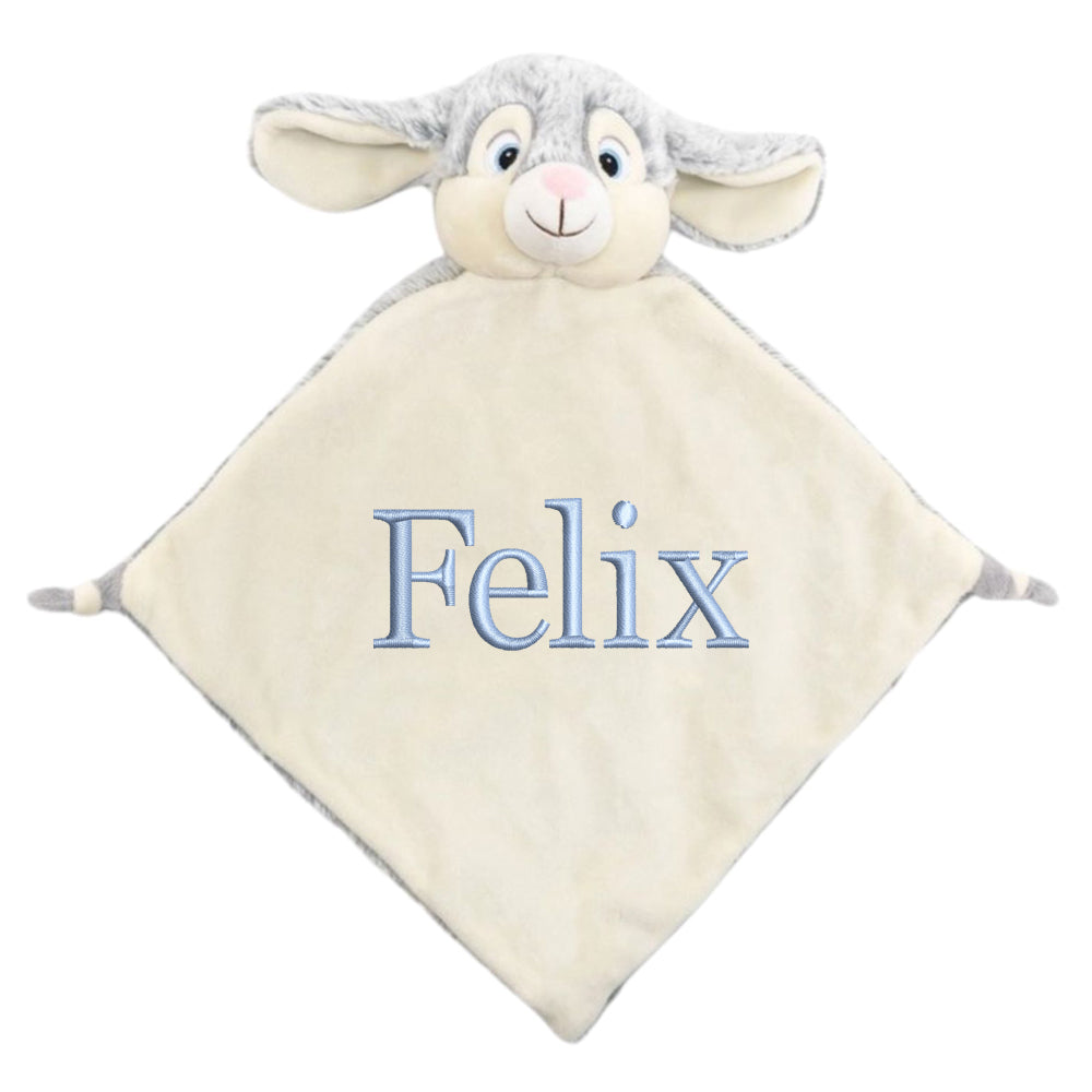 Personalisiertes Schnuffeltuch weiches Kuscheltuch mit Name bestickt Schnuffeltier Schlafhilfe Tröster Geschenk zur Geburt Hase