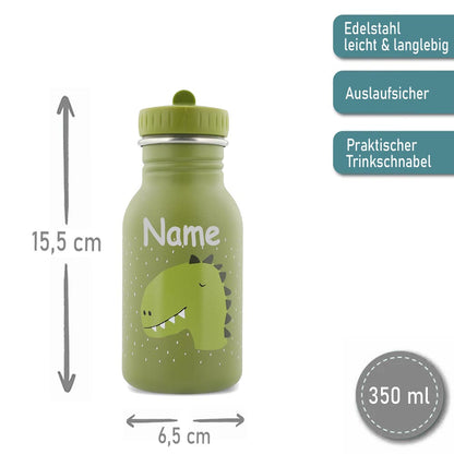 Rucksack + Trinkflasche im Set von Trixie mit Name personalisiert Motiv Dino