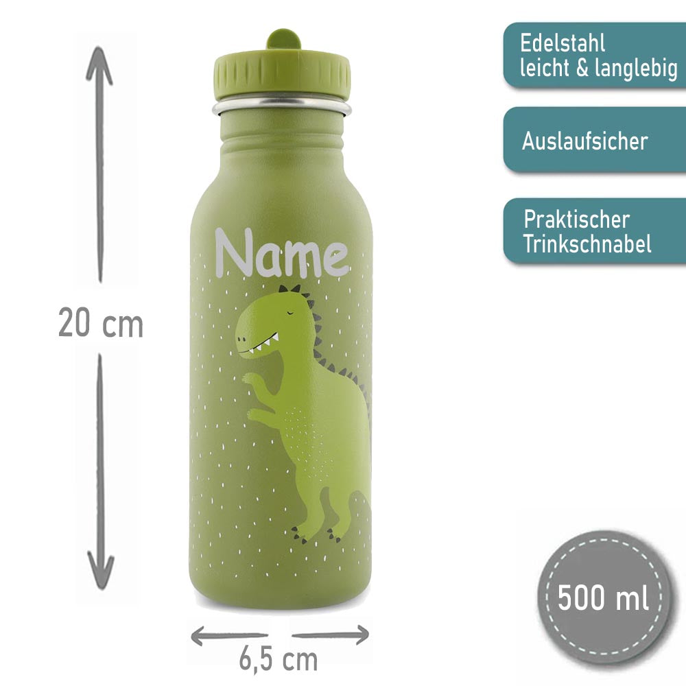 Rucksack + Trinkflasche im Set von Trixie mit Name personalisiert Motiv Dino