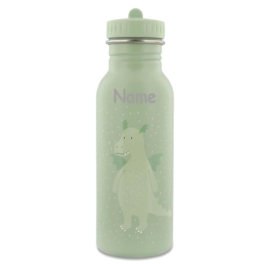 Edelstahl Trinkflasche für Kinder mit Namen graviert von Trixie ultraleicht auslaufsicher Trinkschnabel für Kinder ab 3 Jahren Drache