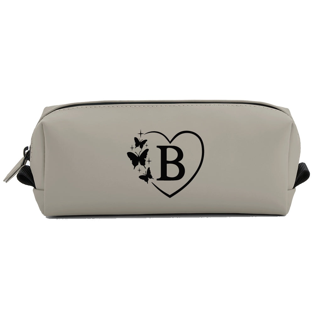 Personalisierte Federmappe mit Name Bedruckt - Stifte Etui für Schule - Geschenk zur Einschulung Schmetterling grau