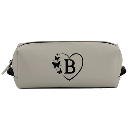 Personalisierte Federmappe mit Name Bedruckt - Stifte Etui für Schule - Geschenk zur Einschulung Schmetterling grau