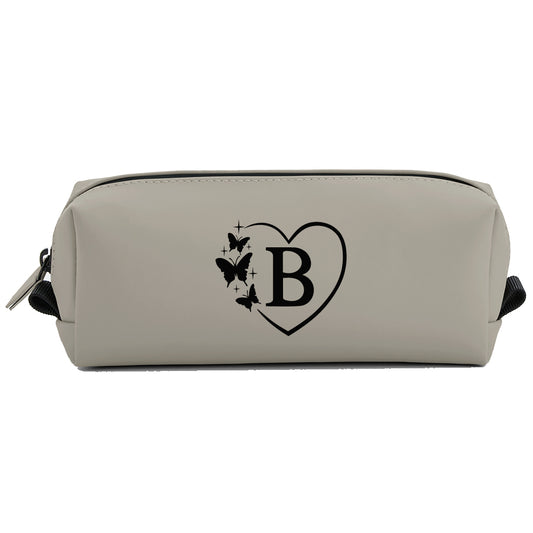 Personalisierte Federmappe mit Name Bedruckt - Stifte Etui für Schule - Geschenk zur Einschulung Schmetterling grau