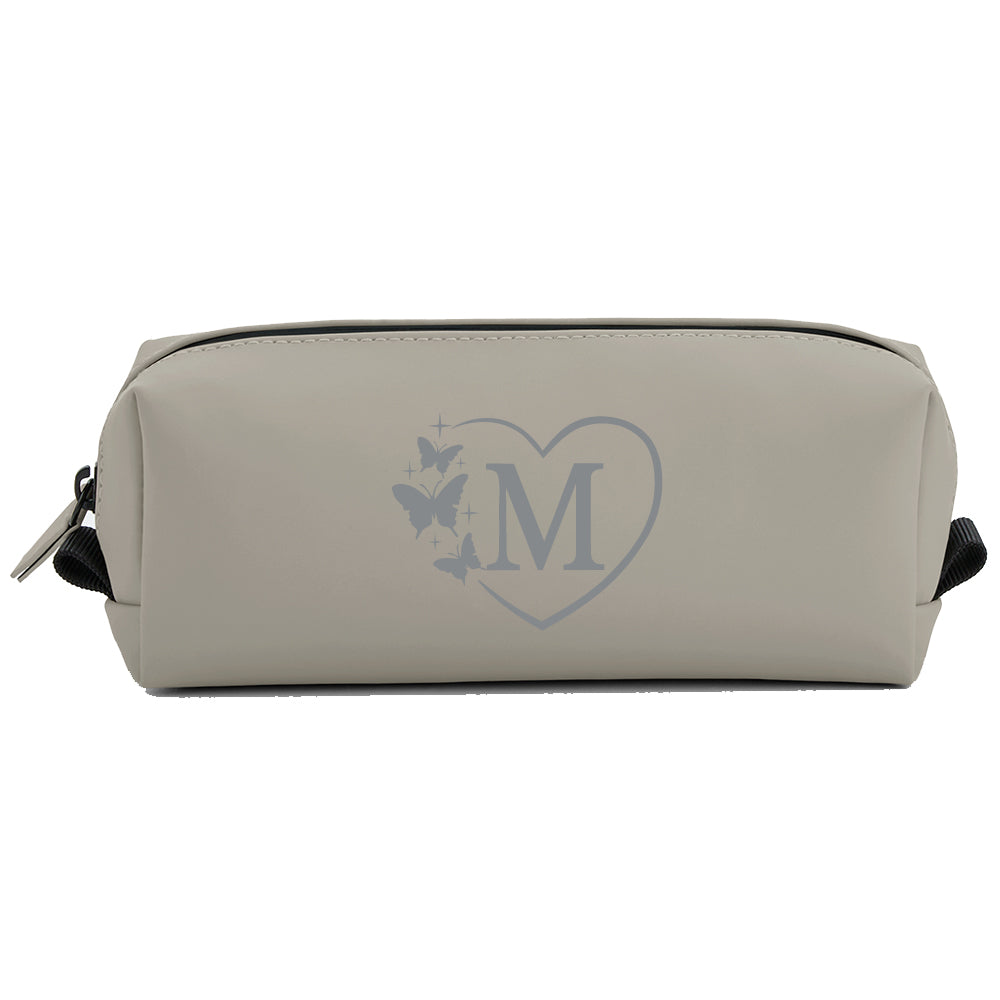 Personalisierte Federmappe mit Name Bedruckt - Stifte Etui für Schule - Geschenk zur Einschulung Schmetterling grau